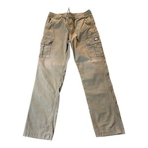 Quiksilver Kids Olive Green Cargo Pants Elastic Waist Drawstring Large L